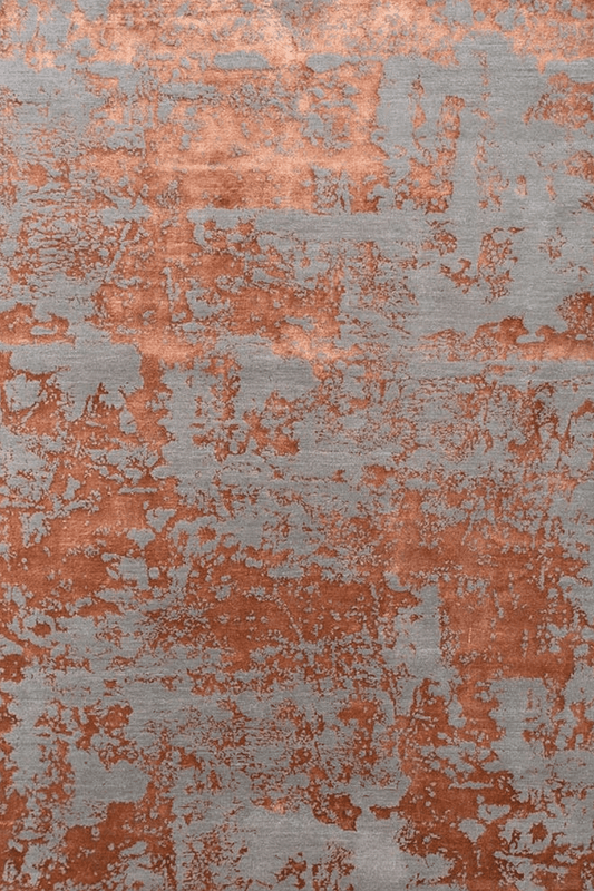 Auburn Steel Carpet | Luxury Wool & Silk Hand - knotted - The Carpetier™