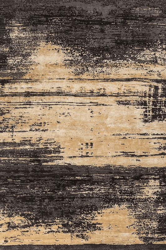 Black Gold Drift Carpet | Luxury Wool & Silk Hand - knotted - The Carpetier™