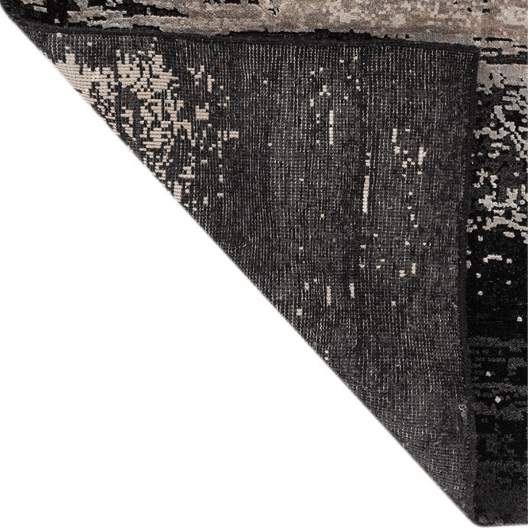 Black Grey Drift Carpet | Luxury Wool & Silk Hand - knotted - The Carpetier™
