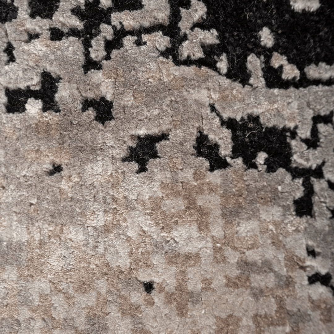 Black Grey Drift Carpet | Luxury Wool & Silk Hand - knotted - The Carpetier™