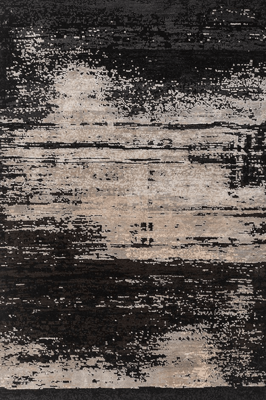 Black Grey Drift Carpet | Luxury Wool & Silk Hand - knotted - The Carpetier™