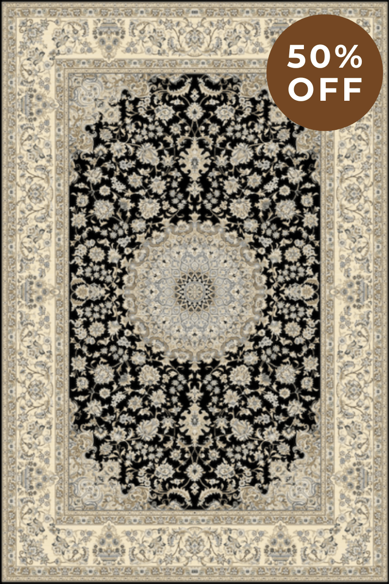 Black Royalty Carpet | Persian | Polyfibre Cashmere Series - The Carpetier™