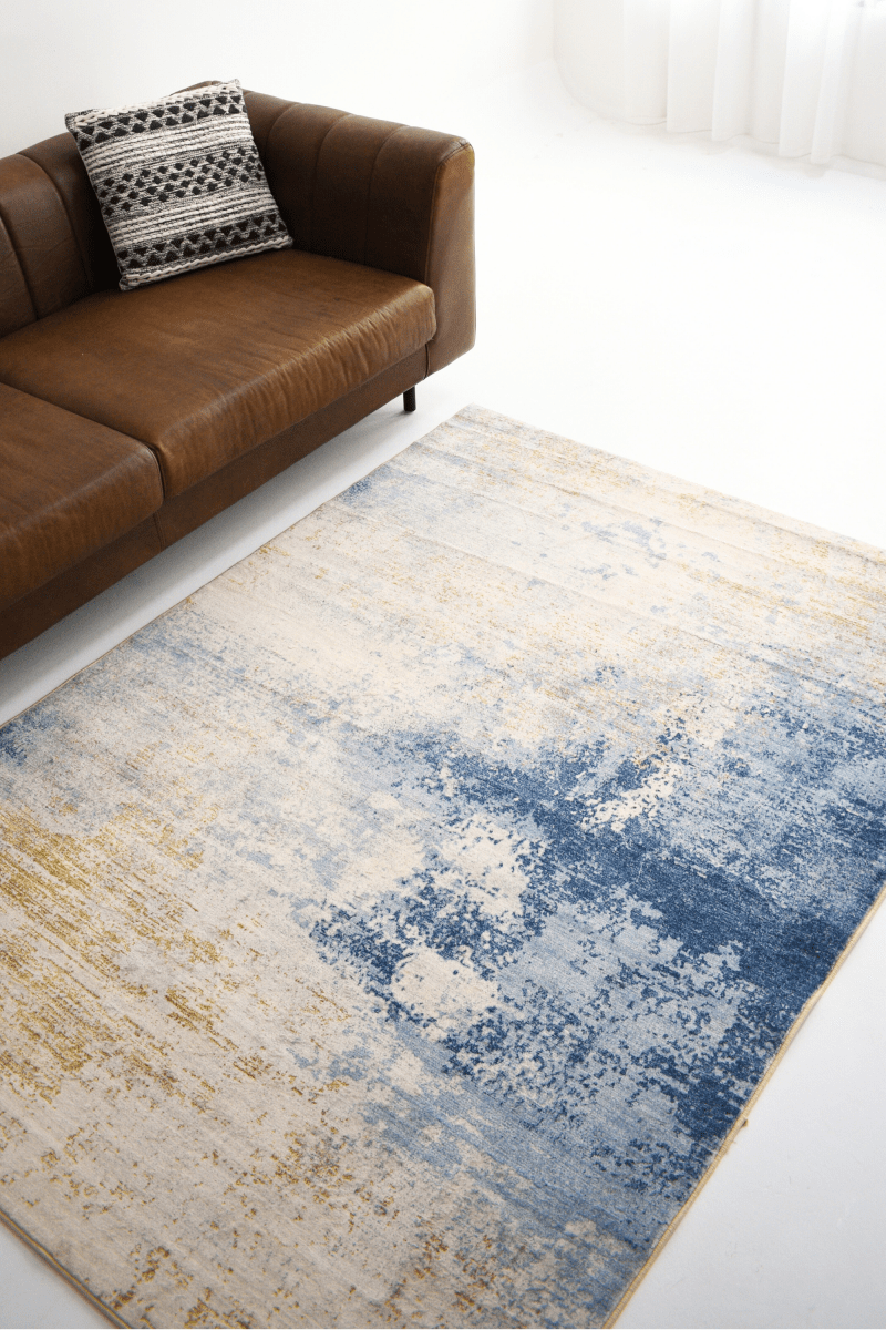 Blue Gold Cascade Carpet | Modern | Polyfibre Cashmere Series - The Carpetier™