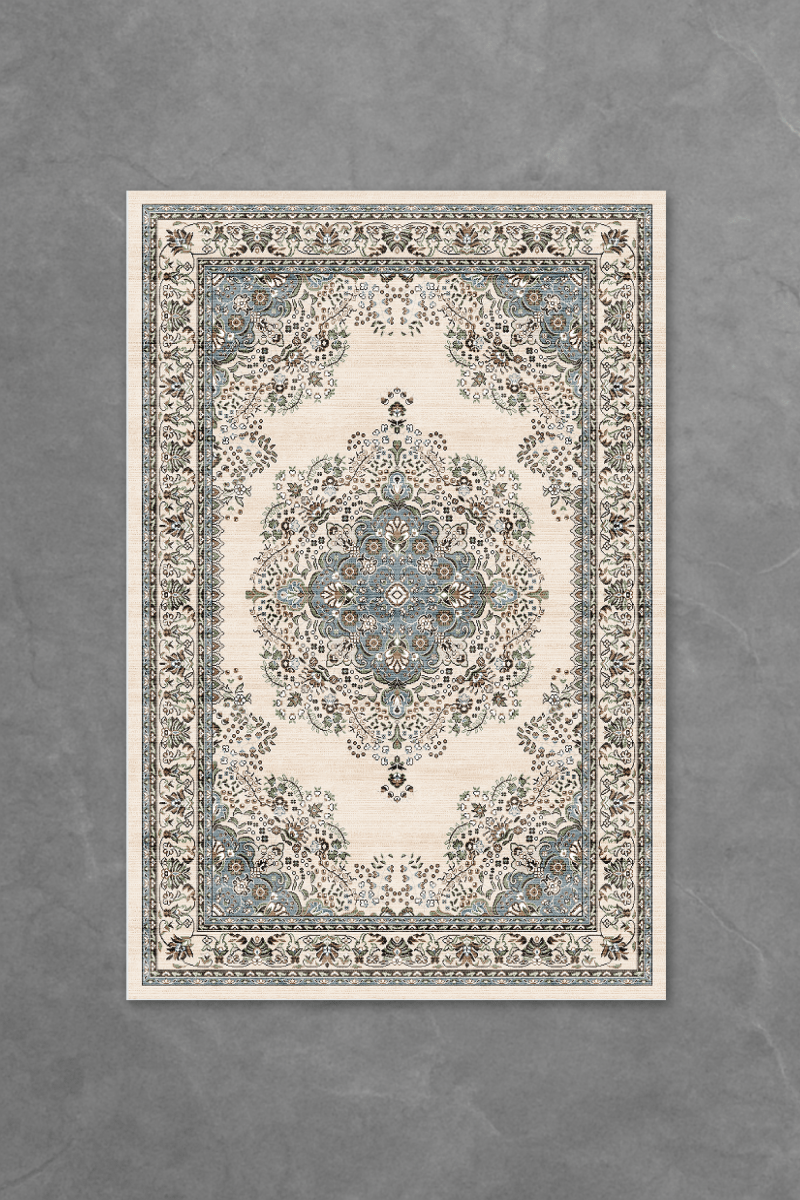 Blueveil Medallion Floor Mat | Polyfibre Cashmere - The Carpetier™