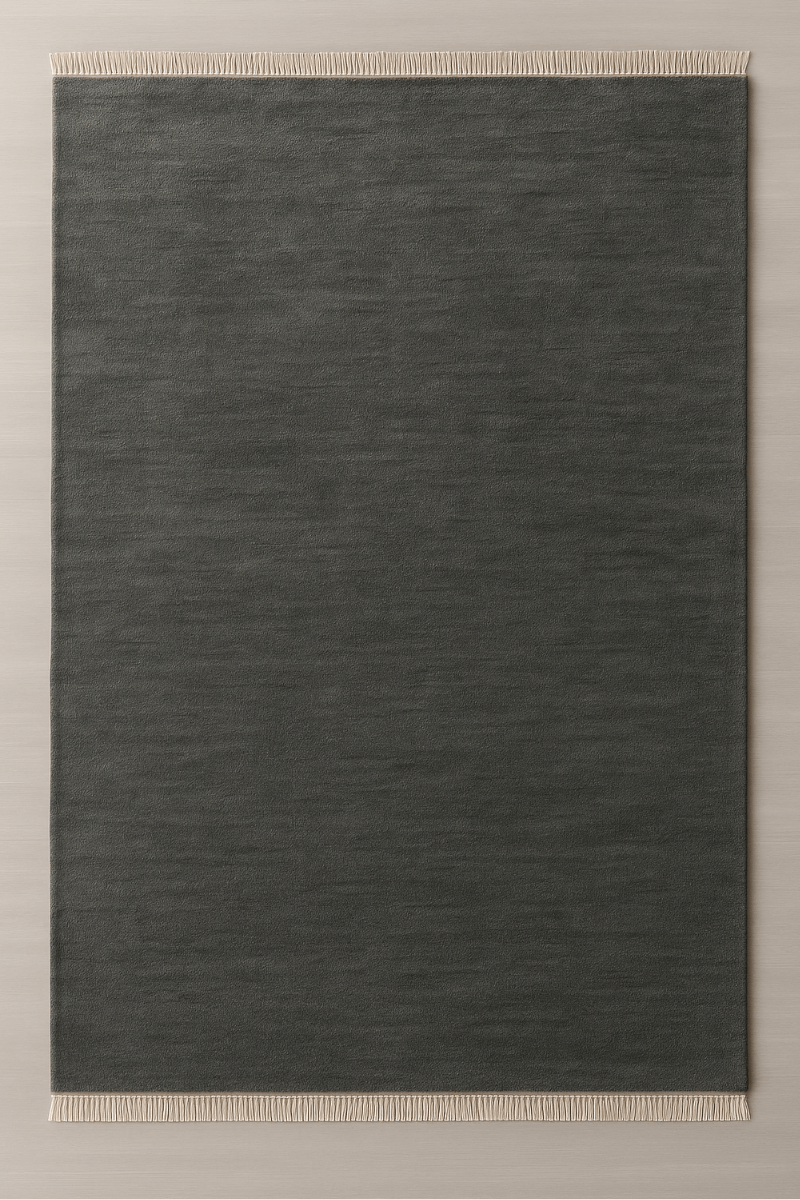 Coal | New Zealand Wool Handloomed With Tassels - The Carpetier™