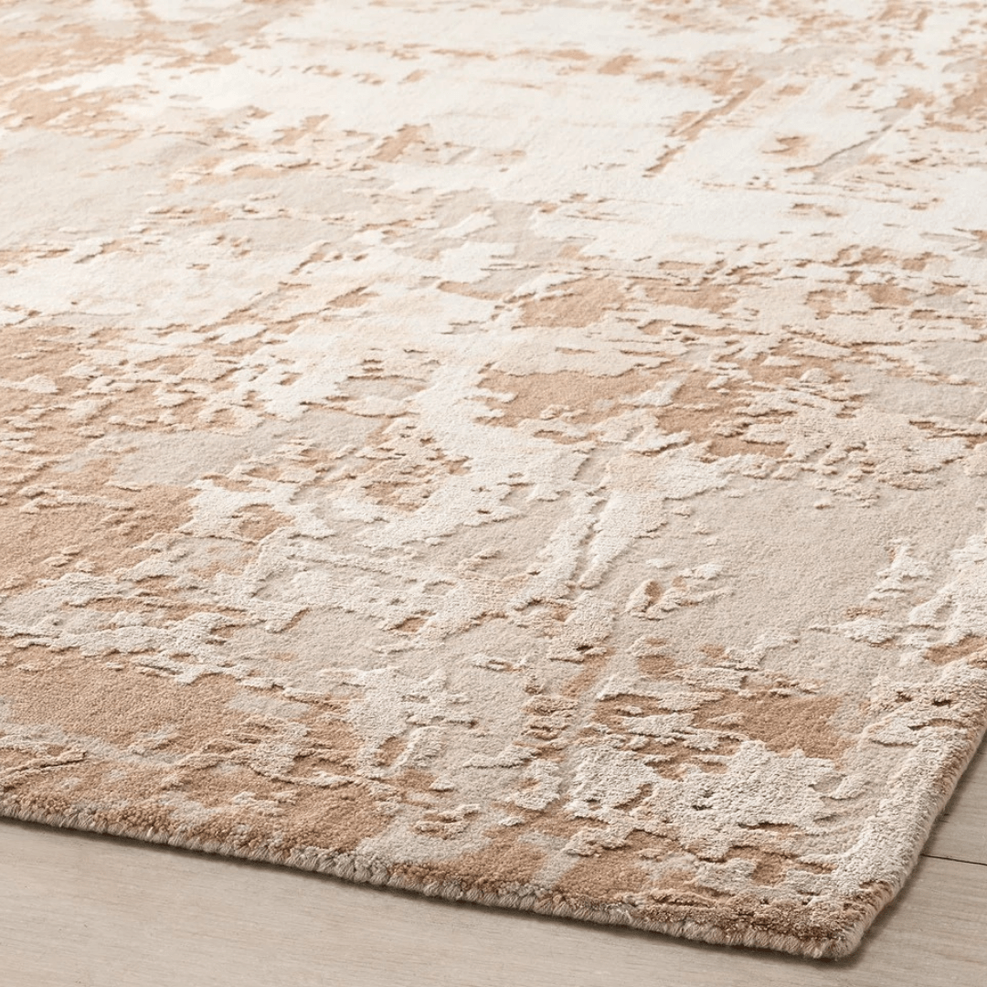 Golden Marble Carpet | Luxury Wool & Silk Hand - knotted - The Carpetier™