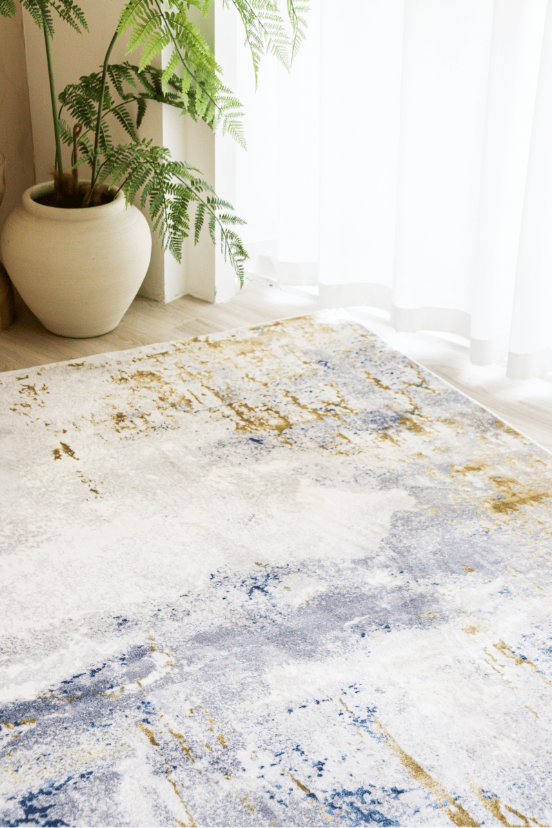 Golden Sapphire Carpet | Modern | Polyfibre Cashmere Series - The Carpetier™