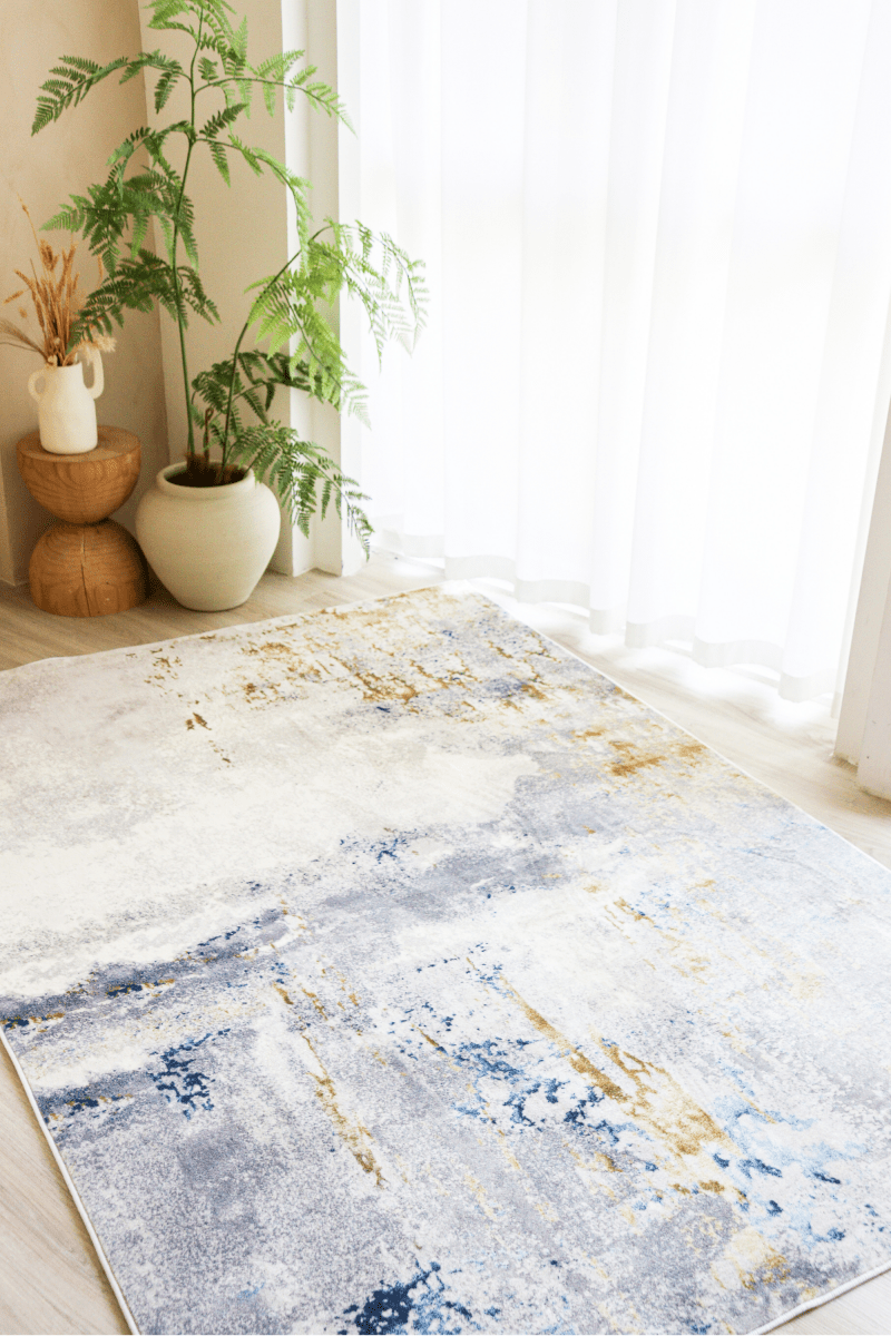 Golden Sapphire Carpet | Modern | Polyfibre Cashmere Series - The Carpetier™
