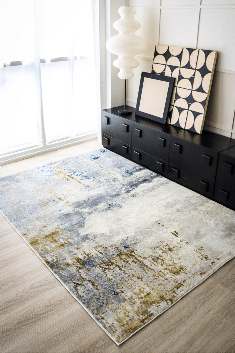 Golden Sapphire Carpet | Modern | Polyfibre Cashmere Series - The Carpetier™