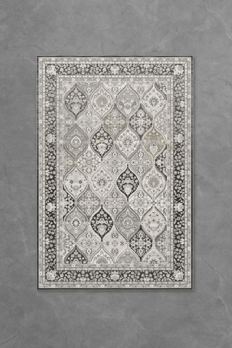 Monochrome Majesty Floor Mat | Polyfibre Cashmere - The Carpetier™