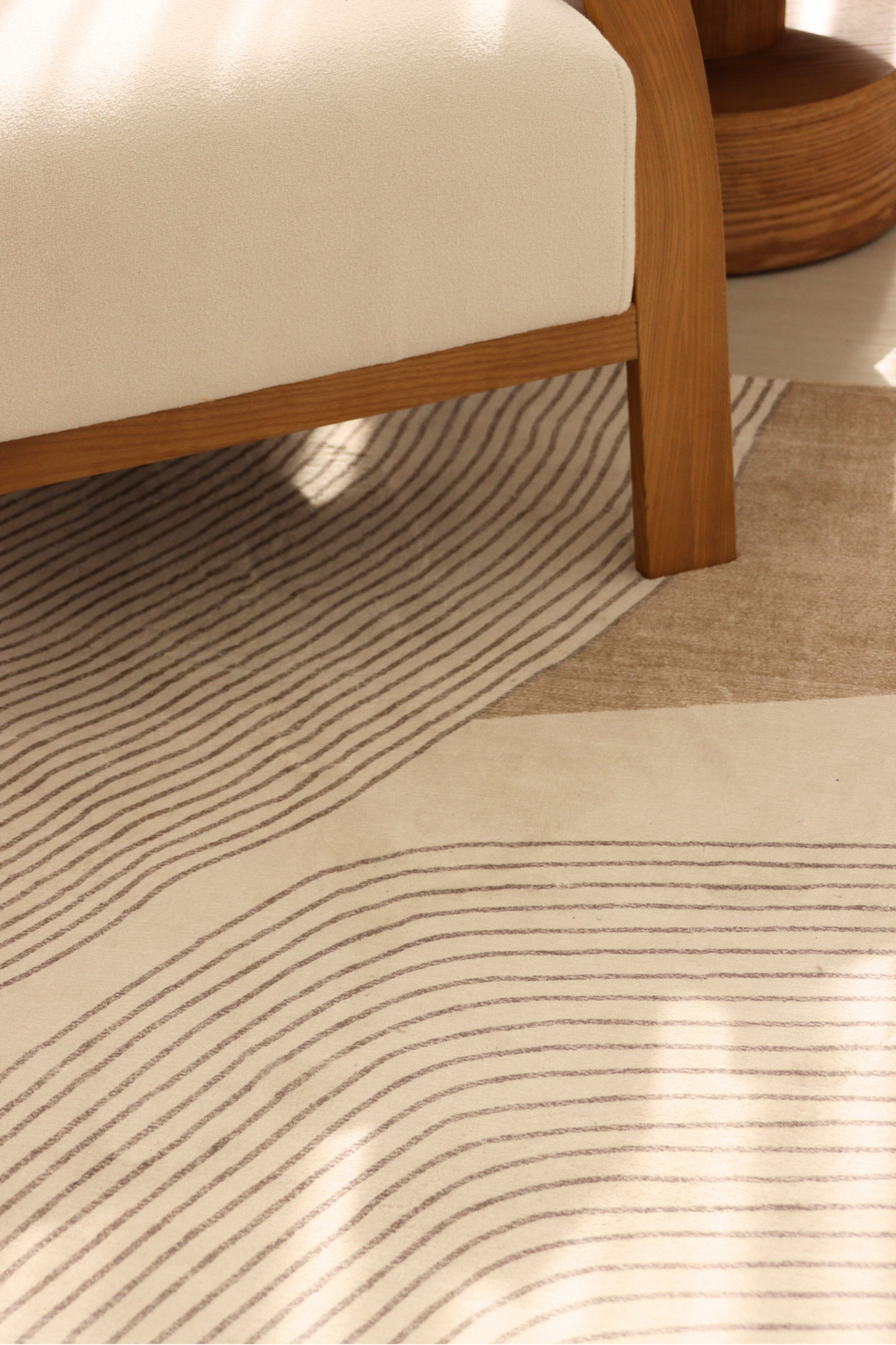 Neutral Waves Carpet | Scandinavian | Polyfibre Cashmere Series