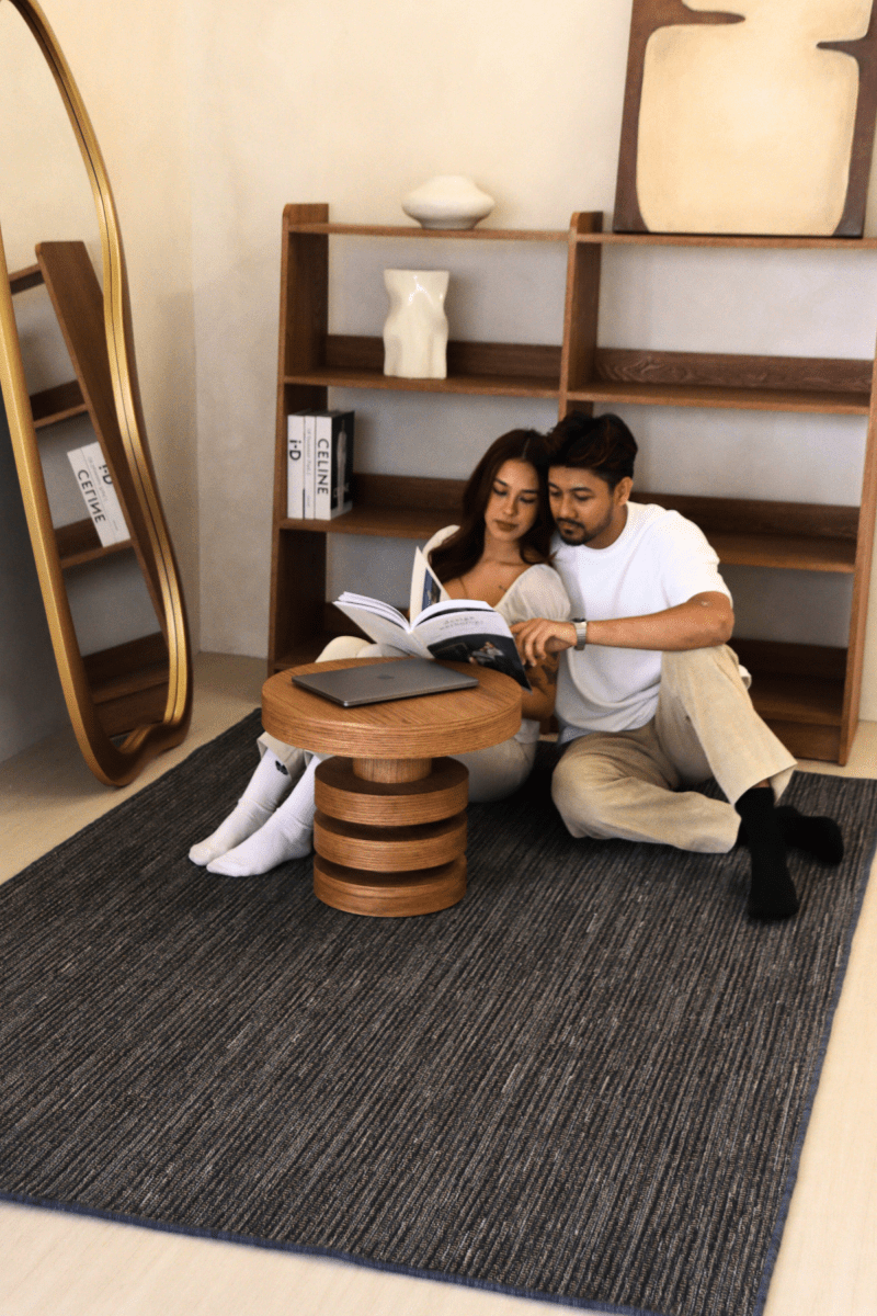Oxford Blue & Walnut Multi - Coloured Loop Pile Carpet | Earth Series - The Carpetier™
