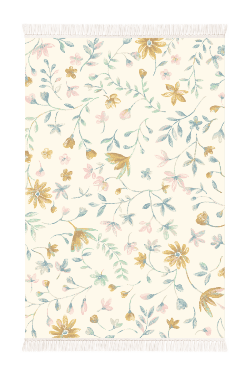 Pastel Garden Prayer Mat | Polyfibre Cashmere - The Carpetier™