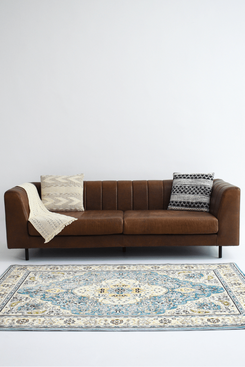 Royal Blue Garden Carpet | Persian | Polyfibre Cashmere Series - The Carpetier™