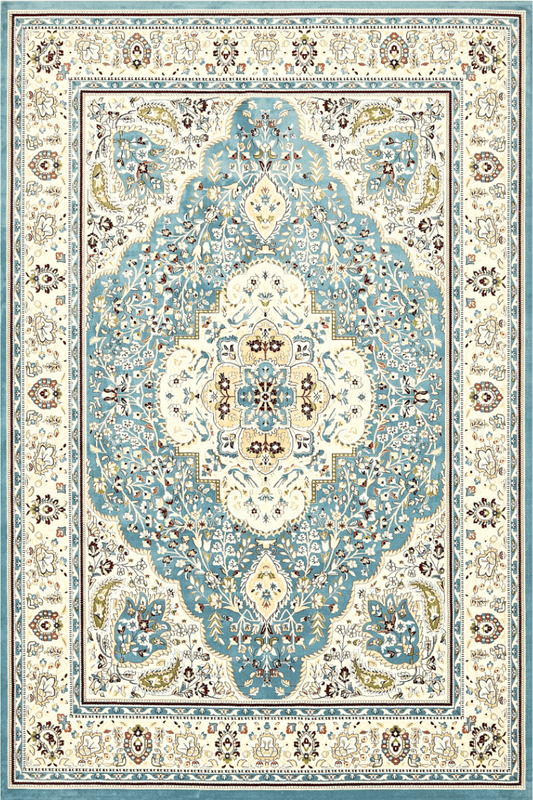 Royal Blue Garden Carpet | Persian | Polyfibre Cashmere Series - The Carpetier™