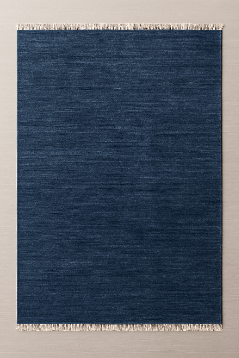 Royal Blue | New Zealand Wool Handloomed With Tassels - The Carpetier™