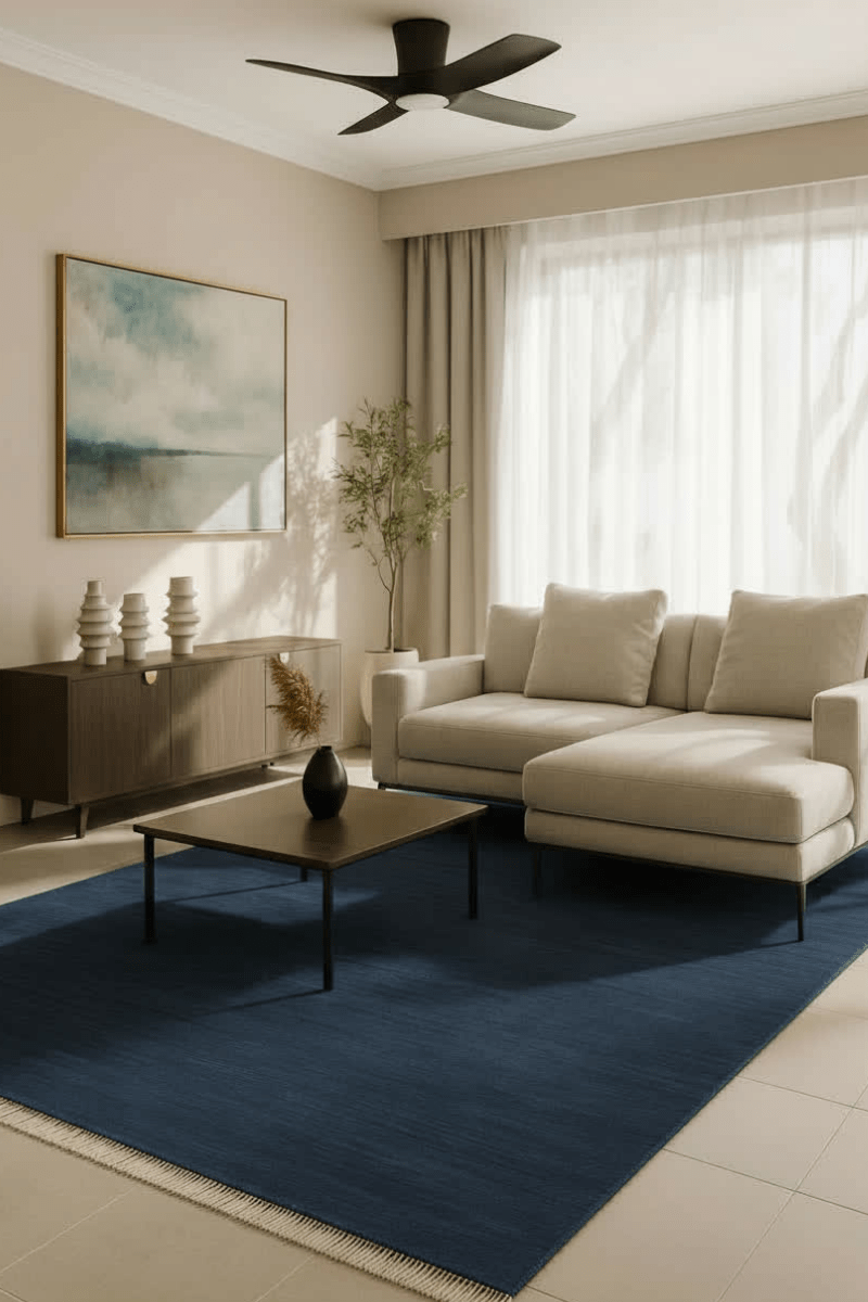 Royal Blue | New Zealand Wool Handloomed With Tassels - The Carpetier™