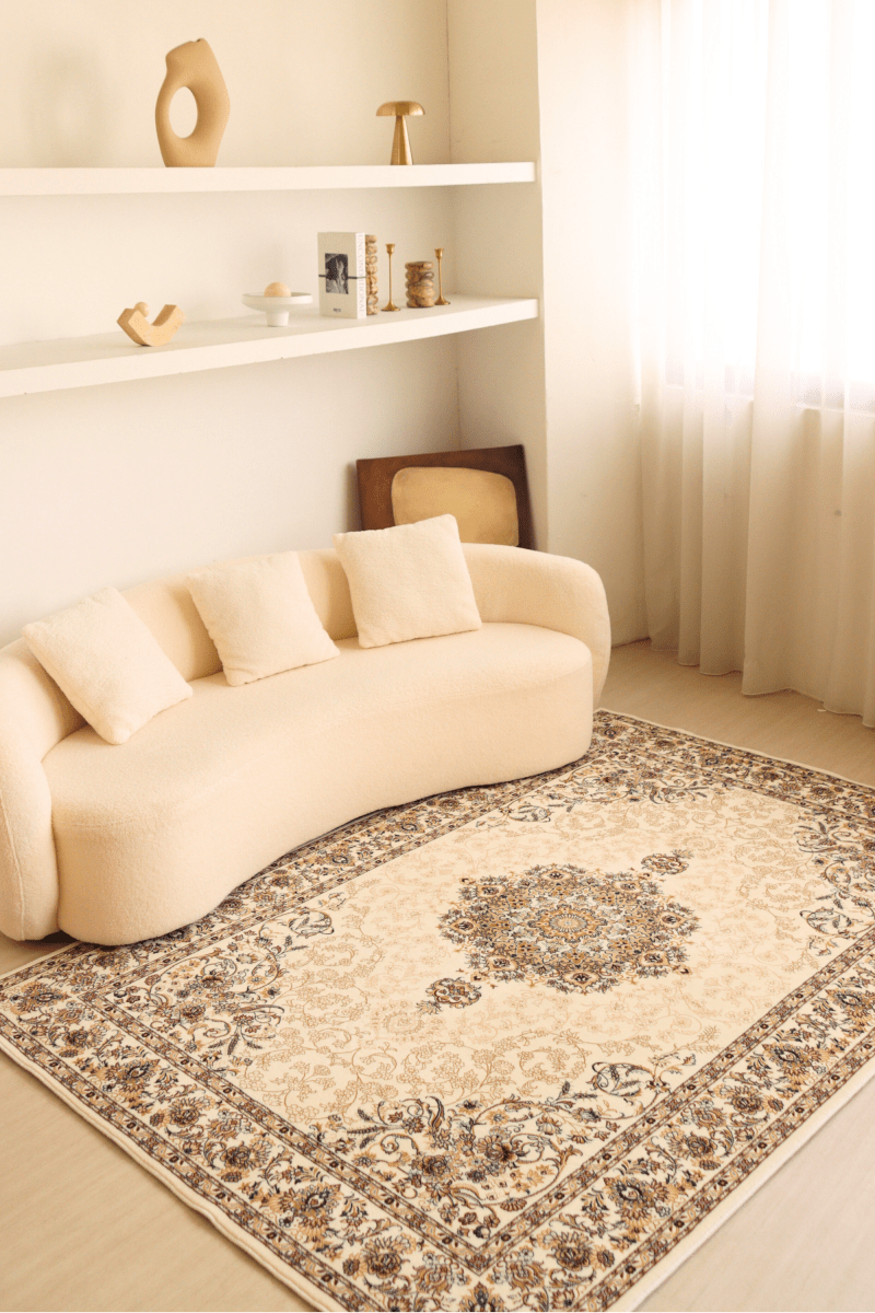 Royal Ivory Carpet | Persian | Polyfibre Cashmere Series - The Carpetier™