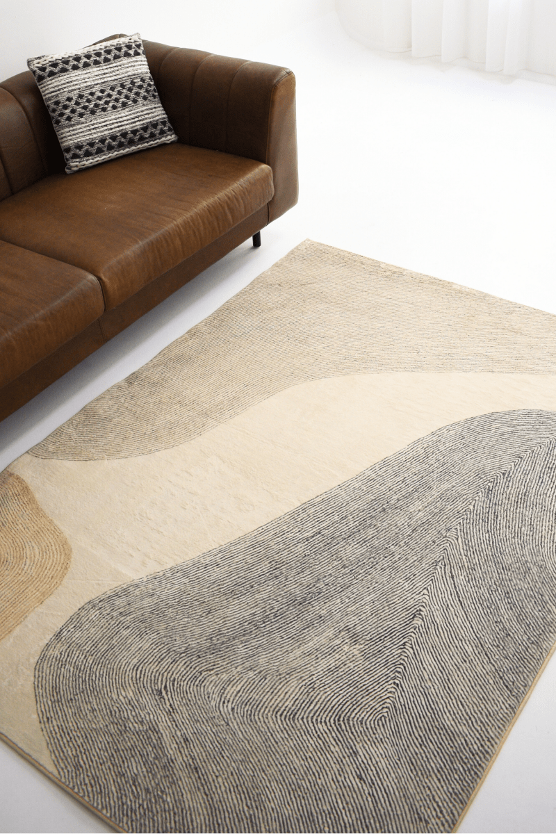 Sandy Grey Shores Carpet | Scandinavian | Polyfibre Cashmere Series - The Carpetier™