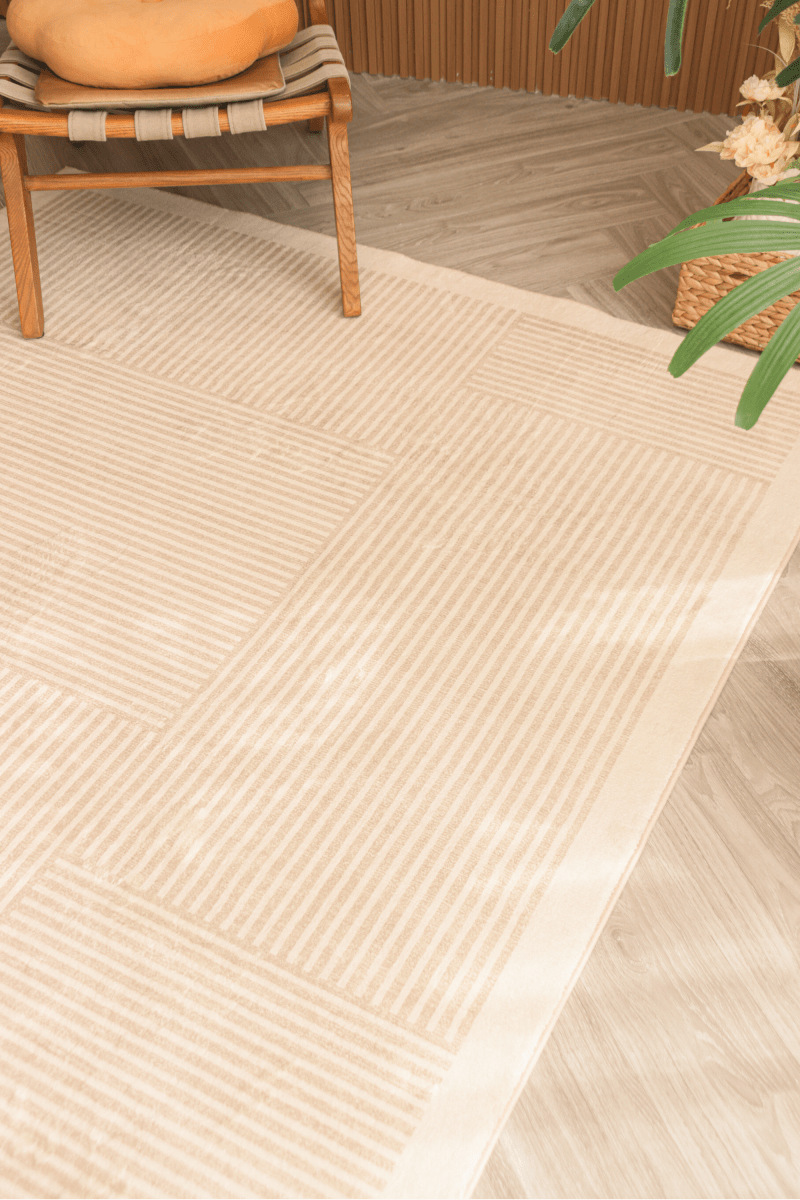 Sandy Stripes Carpet | Scandinavian | Polyfibre Cashmere Series - The Carpetier™