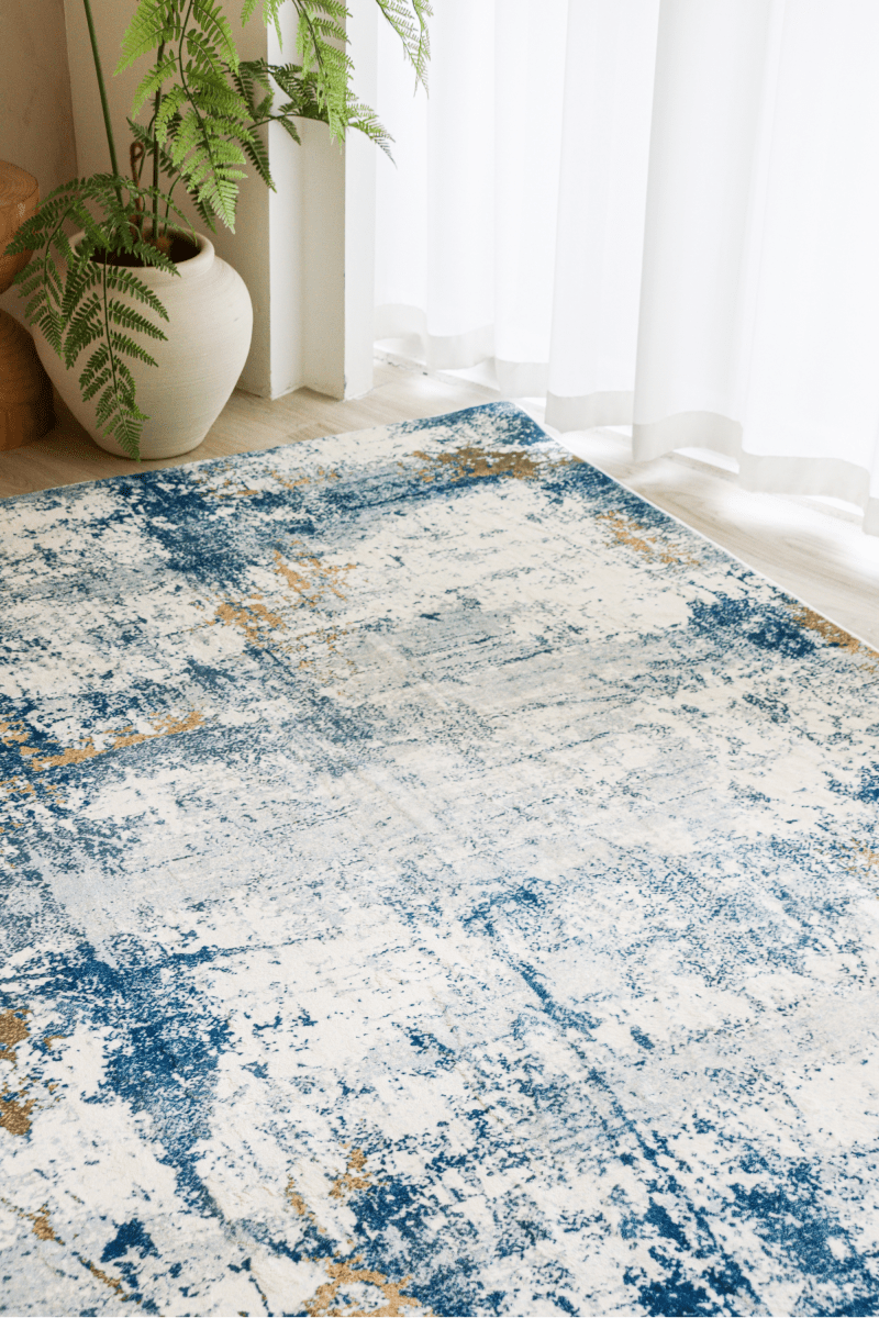 Sky Gold Splash Carpet | Modern | Polyfibre Cashmere Series - The Carpetier™