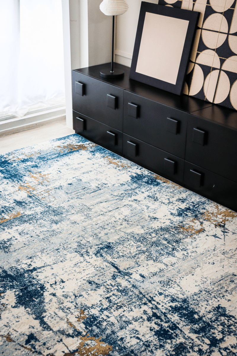 Sky Gold Splash Carpet | Modern | Polyfibre Cashmere Series - The Carpetier™