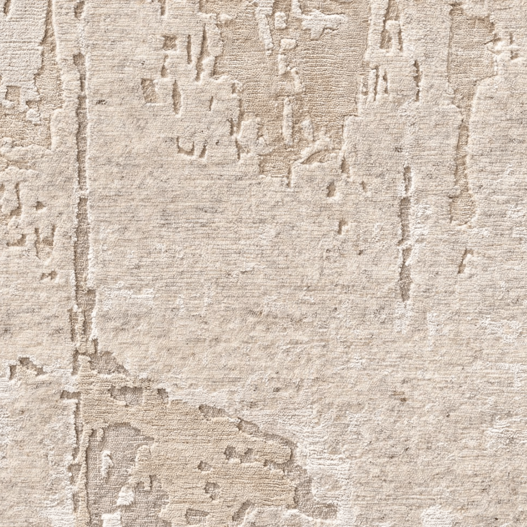 Stonewashed Ivory Carpet | Luxury Wool & Silk Hand - knotted - The Carpetier™