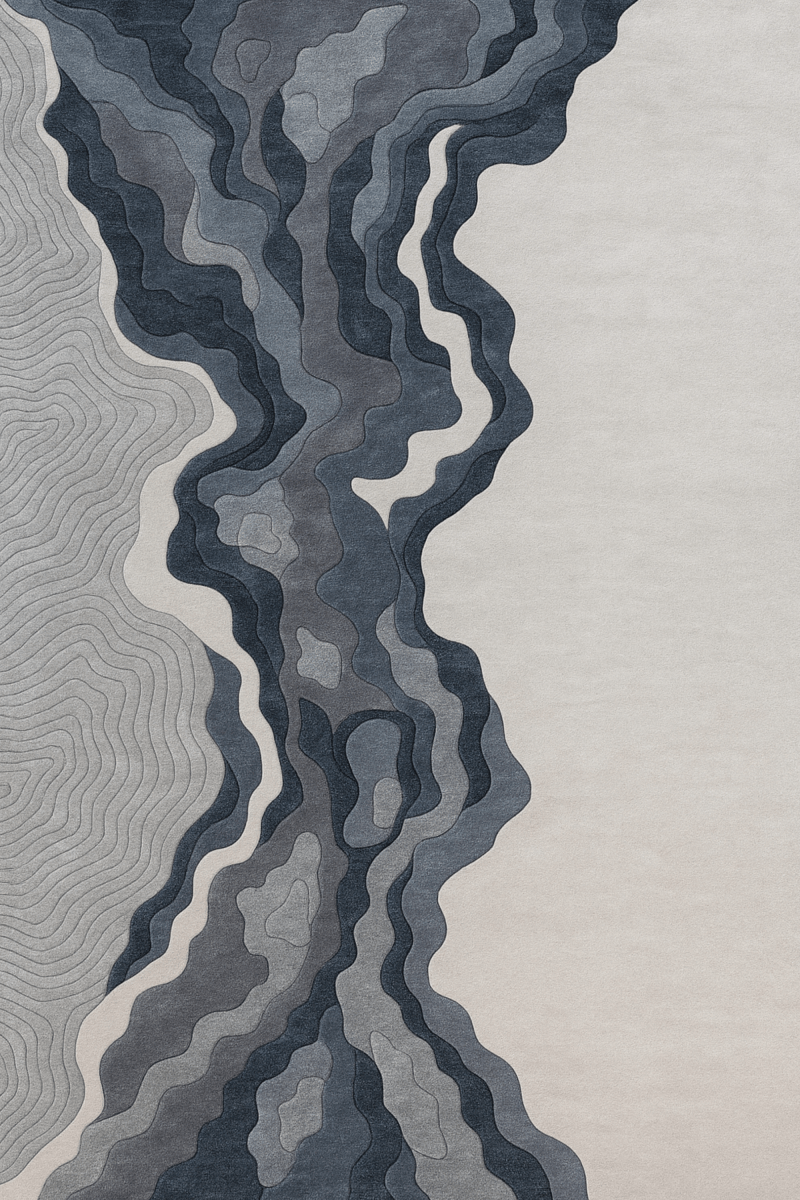 Terra Rug In Ash Blue | Customizable - The Carpetier™