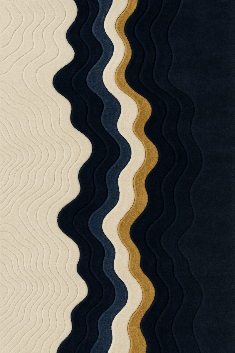 Terra Rug in Navy Gold | Customizable - The Carpetier™