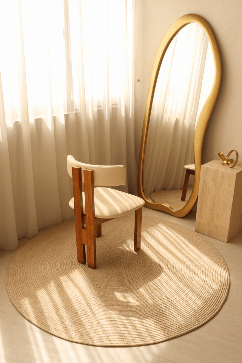 Warm Sand Round Carpet | 100% Nylon | Dual - Sided - The Carpetier™