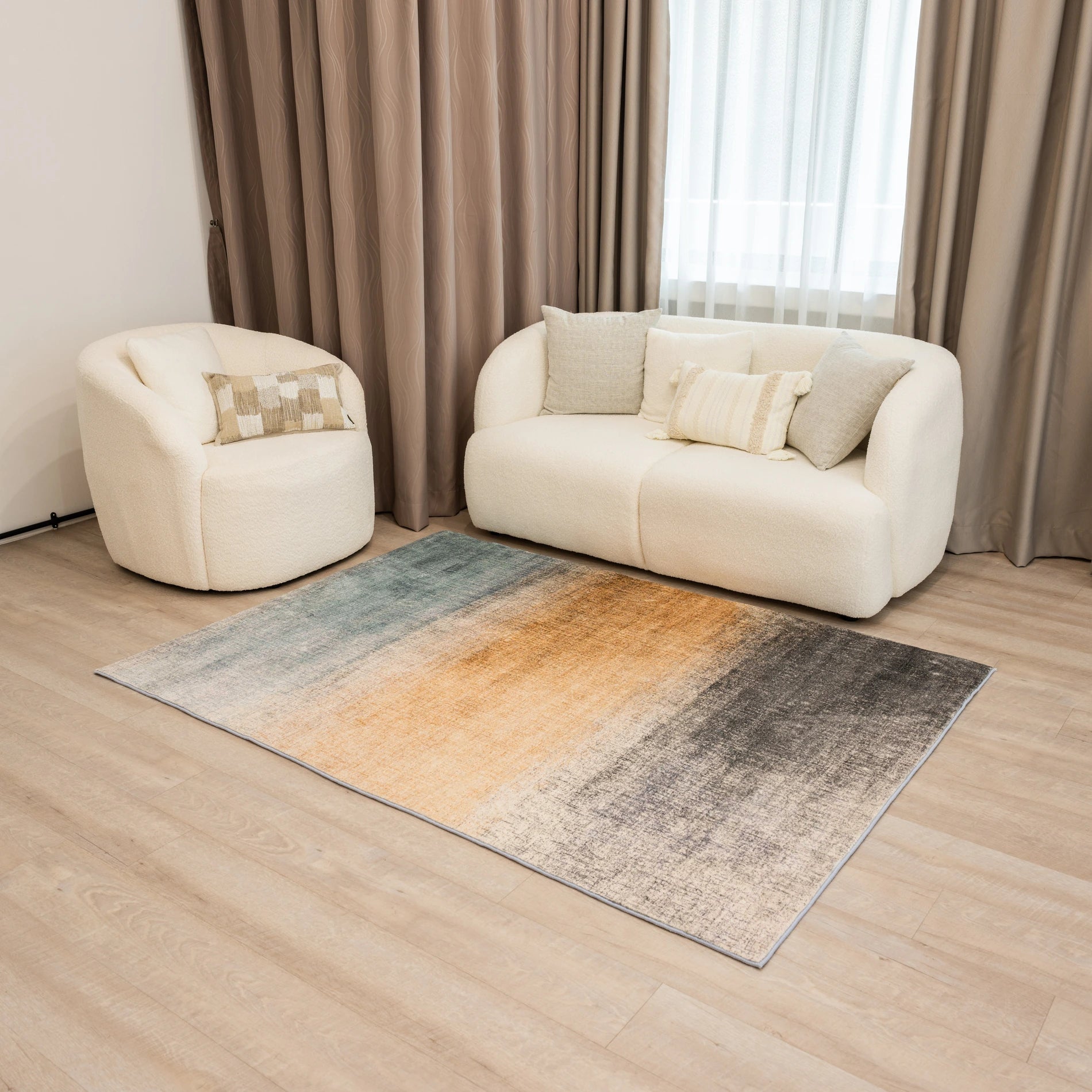 Elevate the look of your space with this stylish design. This contemporary carpet will add a touch of luxury to any room.
