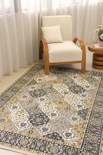 Golden Mosaic Carpet | Polyfibre Cashmere