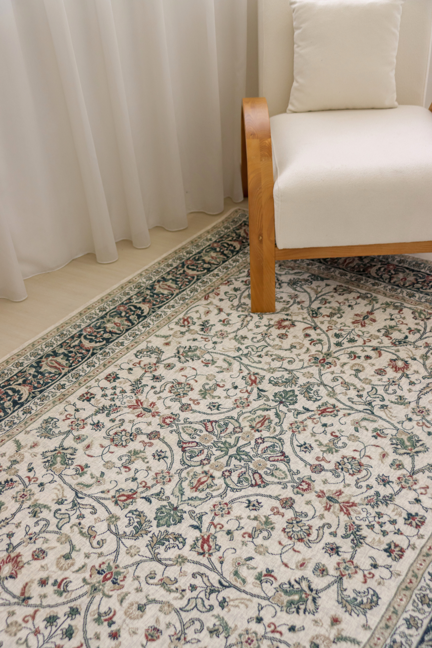 Ivory Roselia Carpet | Polyfibre Cashmere