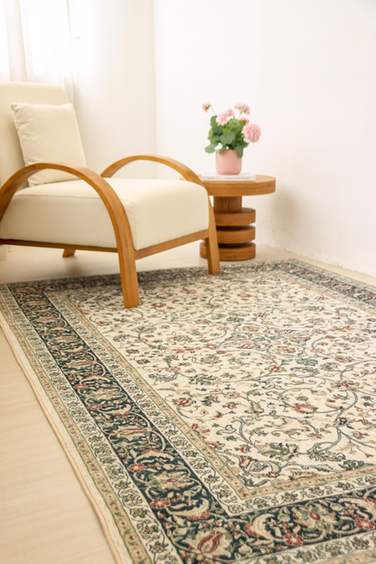 Ivory Roselia Carpet | Polyfibre Cashmere