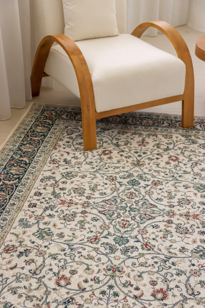 Ivory Roselia Carpet | Polyfibre Cashmere