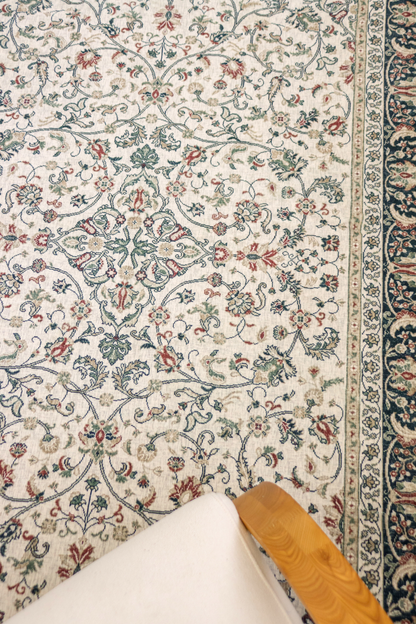 Ivory Roselia Carpet | Polyfibre Cashmere