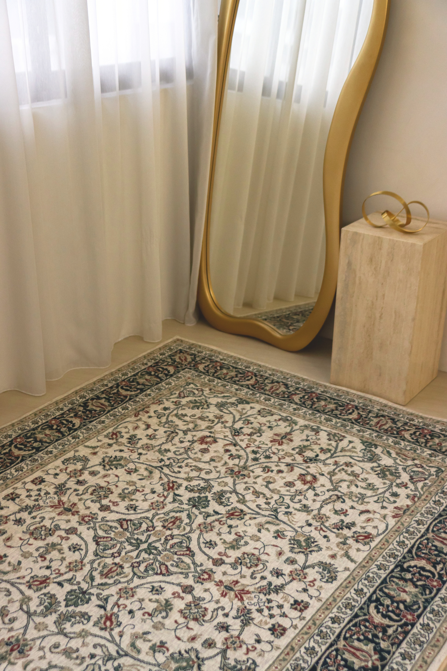 Ivory Roselia Carpet | Polyfibre Cashmere