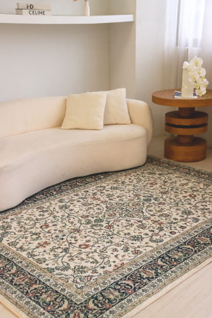 Ivory Roselia Carpet | Polyfibre Cashmere
