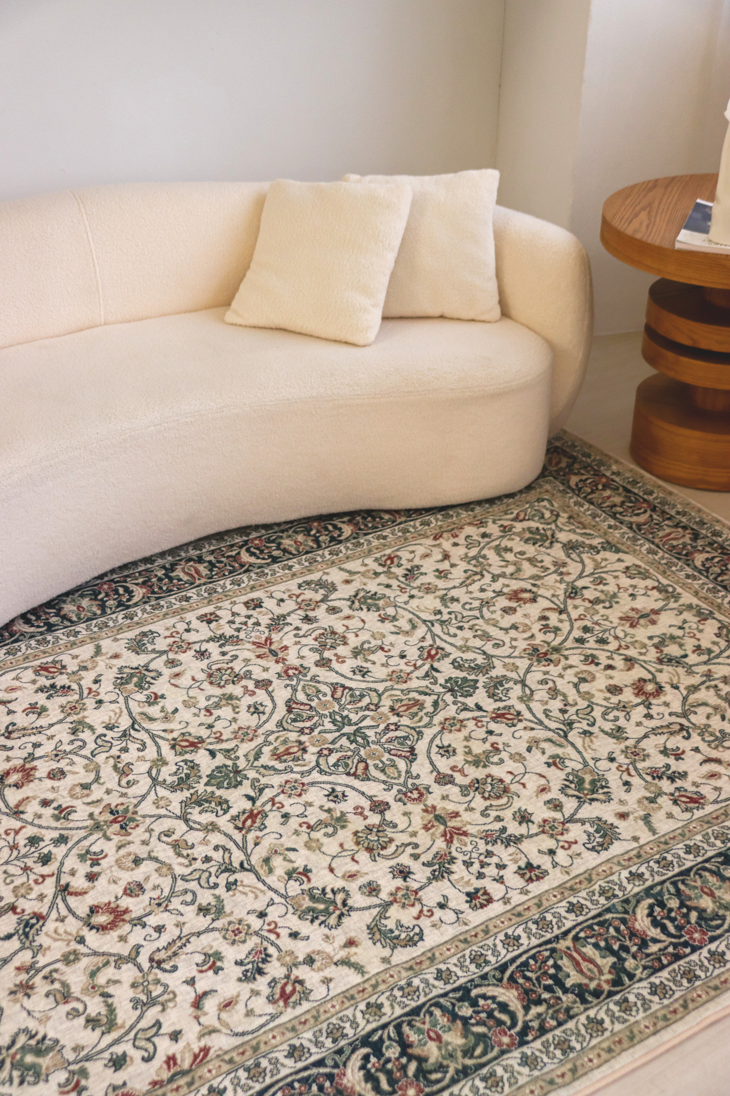 Ivory Roselia Carpet | Polyfibre Cashmere