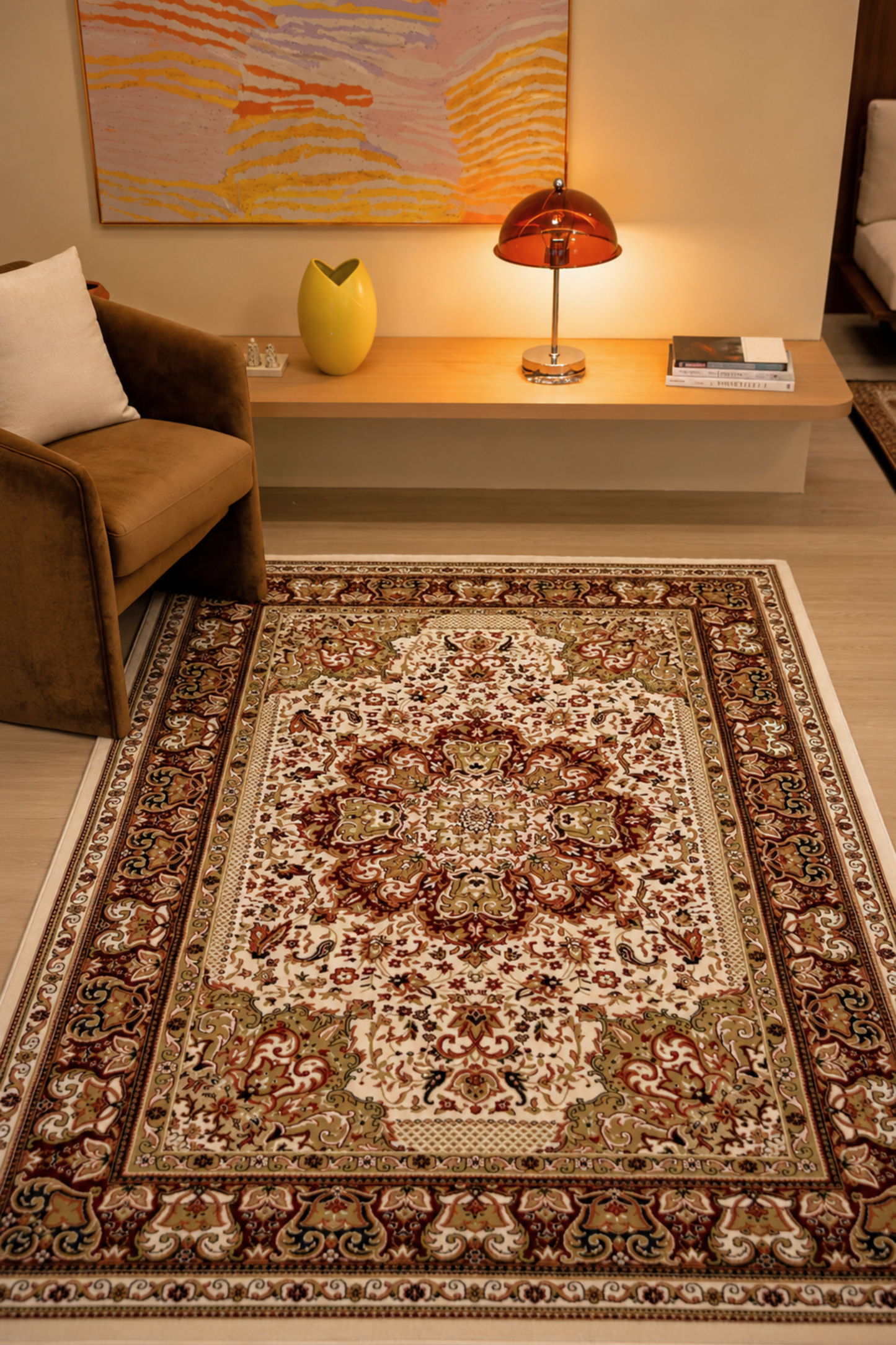 Crimson White Palace Carpet | Ankara | Royal Persian Series