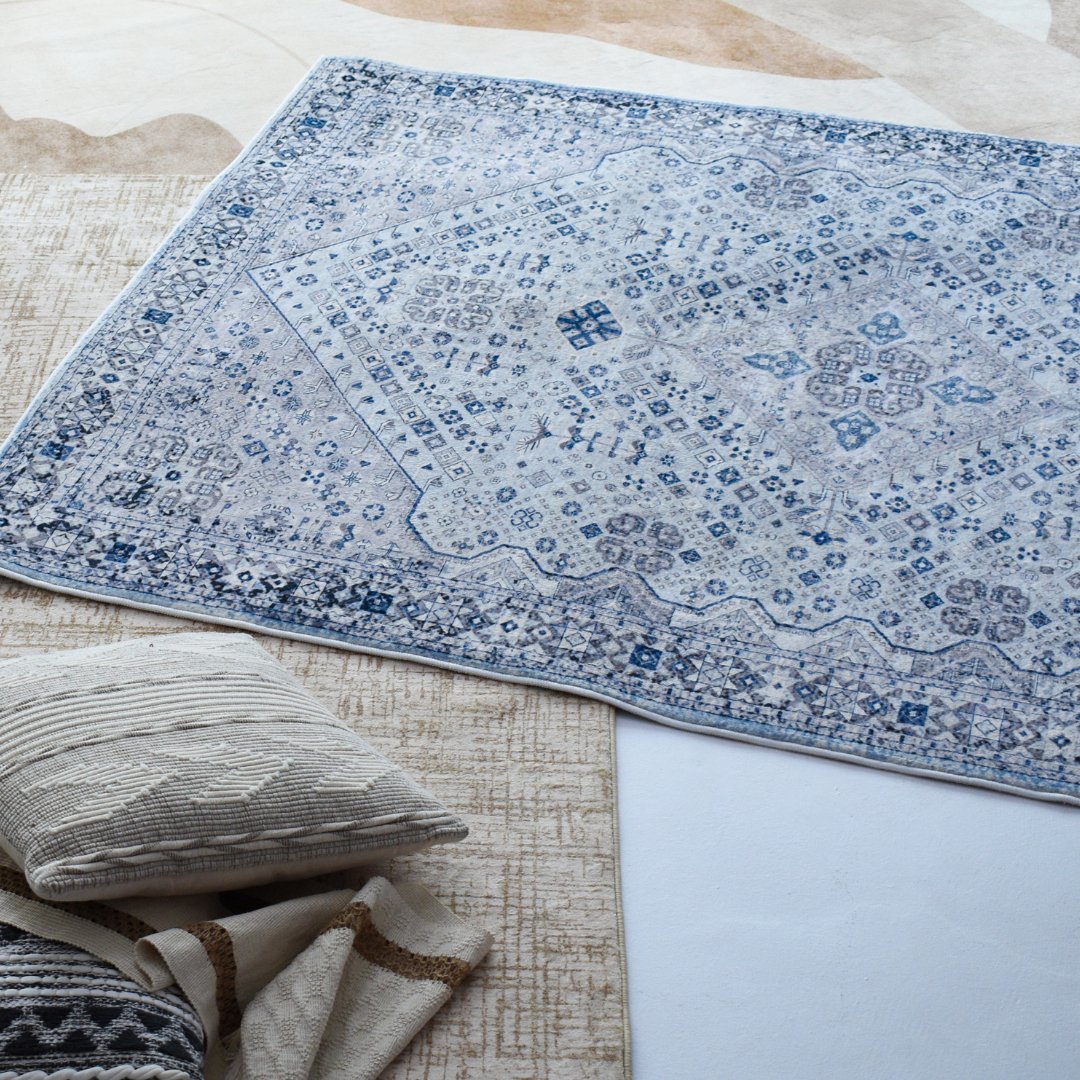 Azure Palace Carpet | Persian | Polyfibre Cashmere Series - The Carpetier™