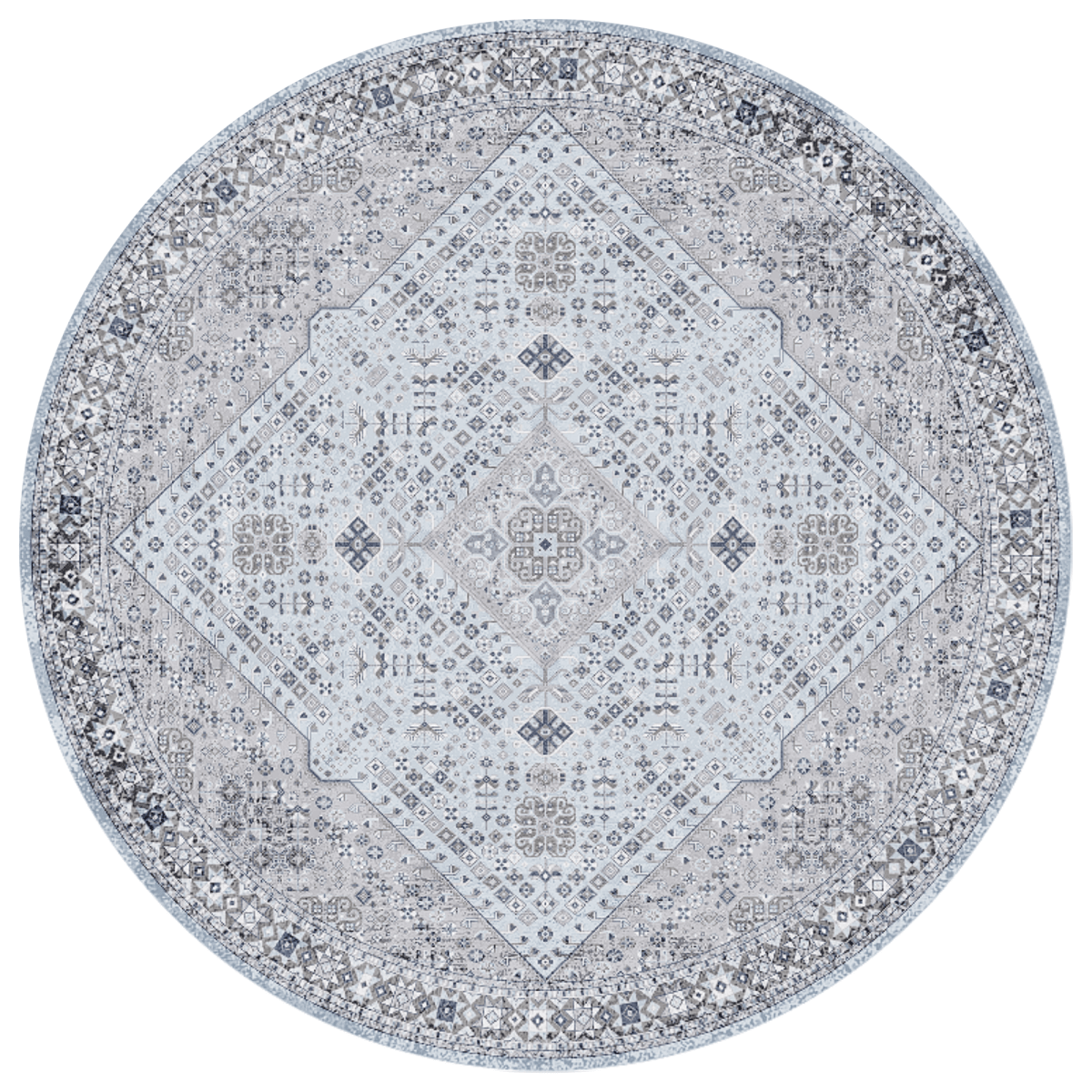 Azure Palace Round Carpet | Polyfibre Cashmere - The Carpetier™