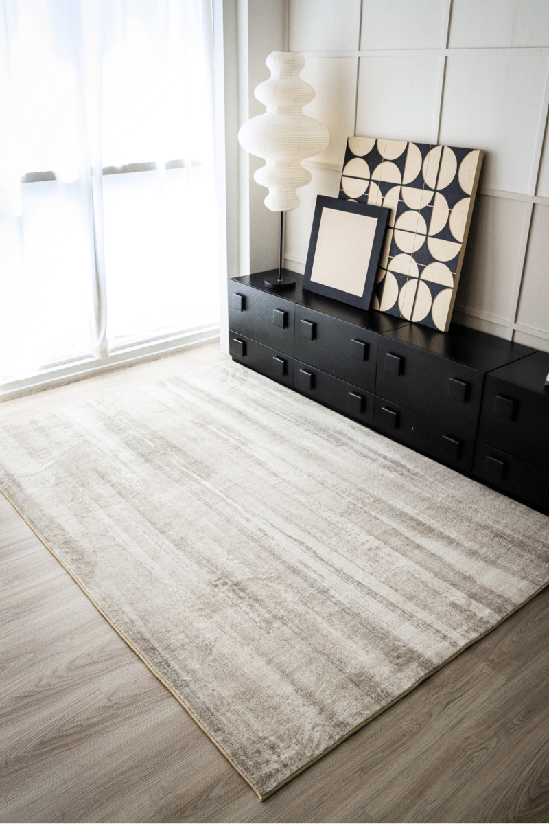 Beige Cascade Carpet | Modern | Polyfibre Cashmere Series - The Carpetier™