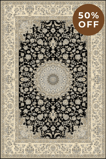 Black Royalty Carpet | Persian | Polyfibre Cashmere Series - The Carpetier™
