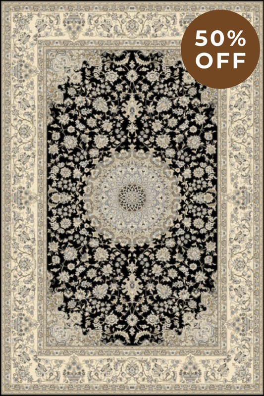 Black Royalty Carpet | Persian | Polyfibre Cashmere Series - The Carpetier™