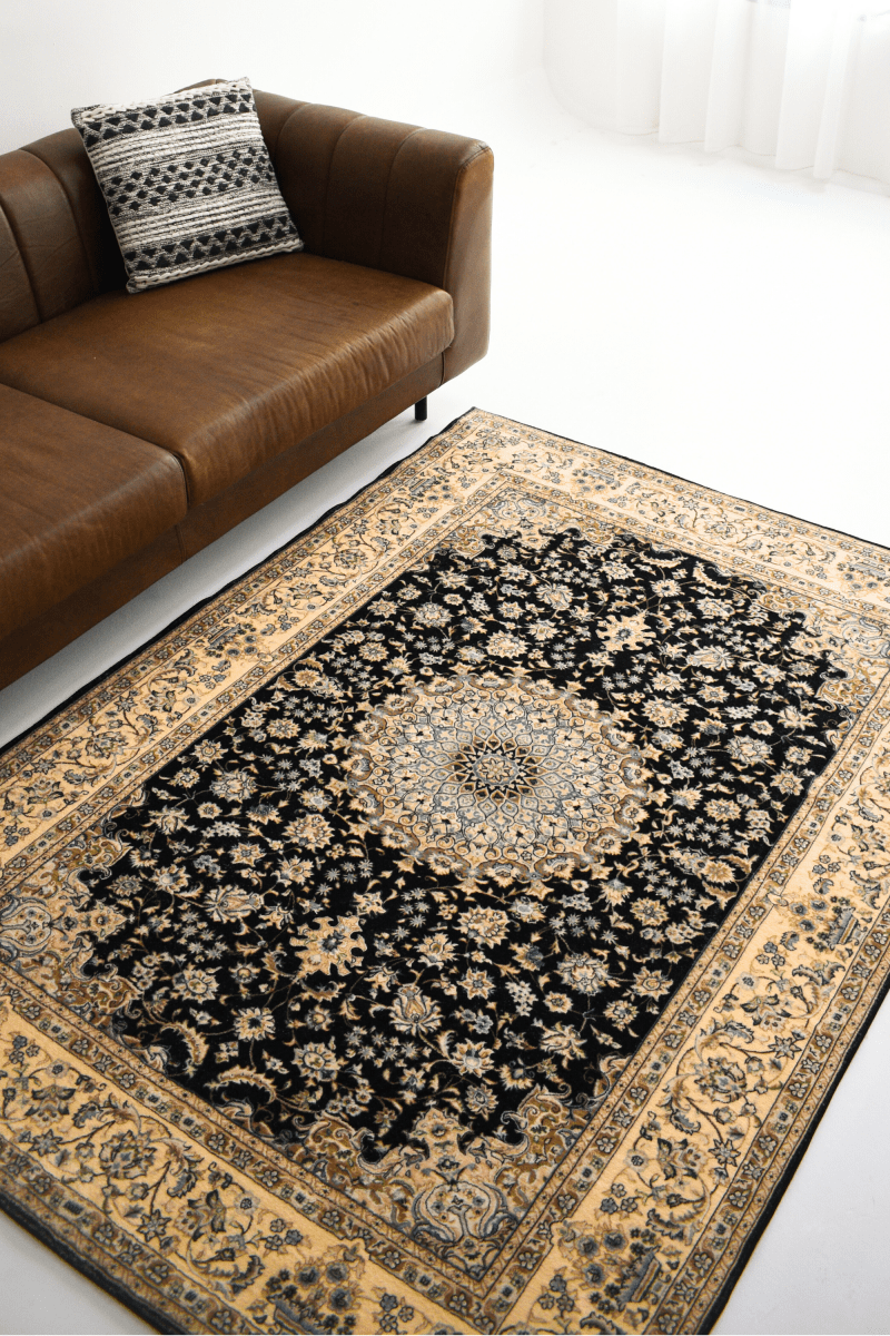 Black Royalty Carpet | Persian | Polyfibre Cashmere Series - The Carpetier™