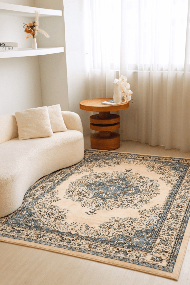 Blueveil Medallion Carpet | Polyfibre Cashmere - The Carpetier™