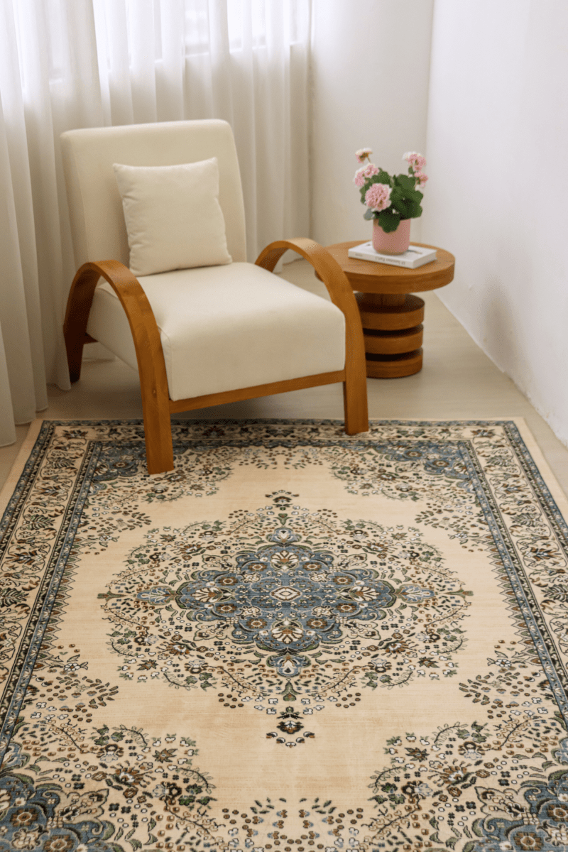 Blueveil Medallion Carpet | Polyfibre Cashmere - The Carpetier™