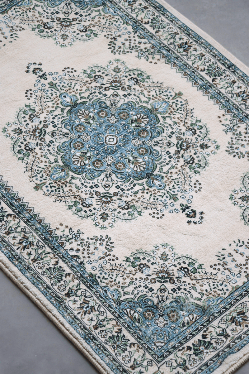 Blueveil Medallion Floor Mat | Polyfibre Cashmere - The Carpetier™