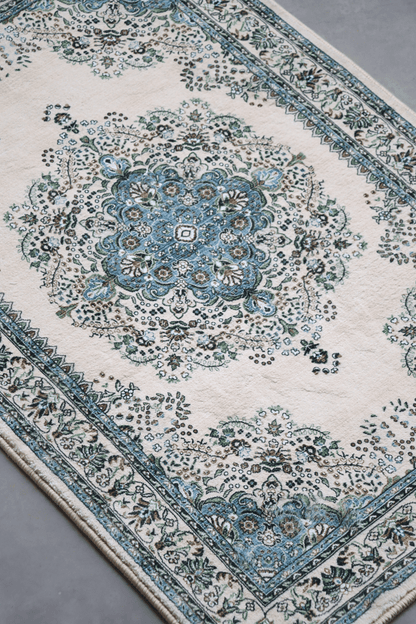 Blueveil Medallion Floor Mat | Polyfibre Cashmere - The Carpetier™
